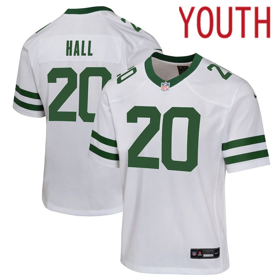 Youth New York Jets #20 Breece Hall Nike Legacy White Game NFL Jersey